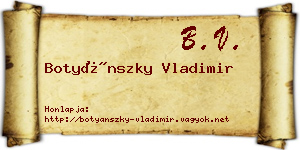 Botyánszky Vladimir névjegykártya